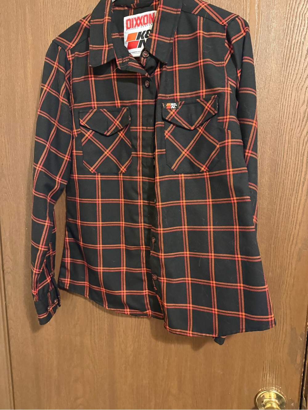 DIXXON Black and Orange Plaid Long-Sleeve Button-Up Shirt